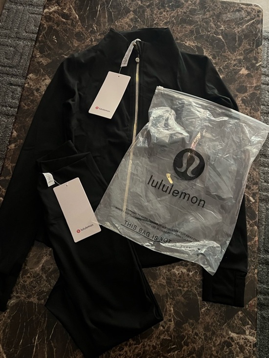 lululemon athletica Pants - lululemon Black Zip Hoodie Set in Packaged Presentation